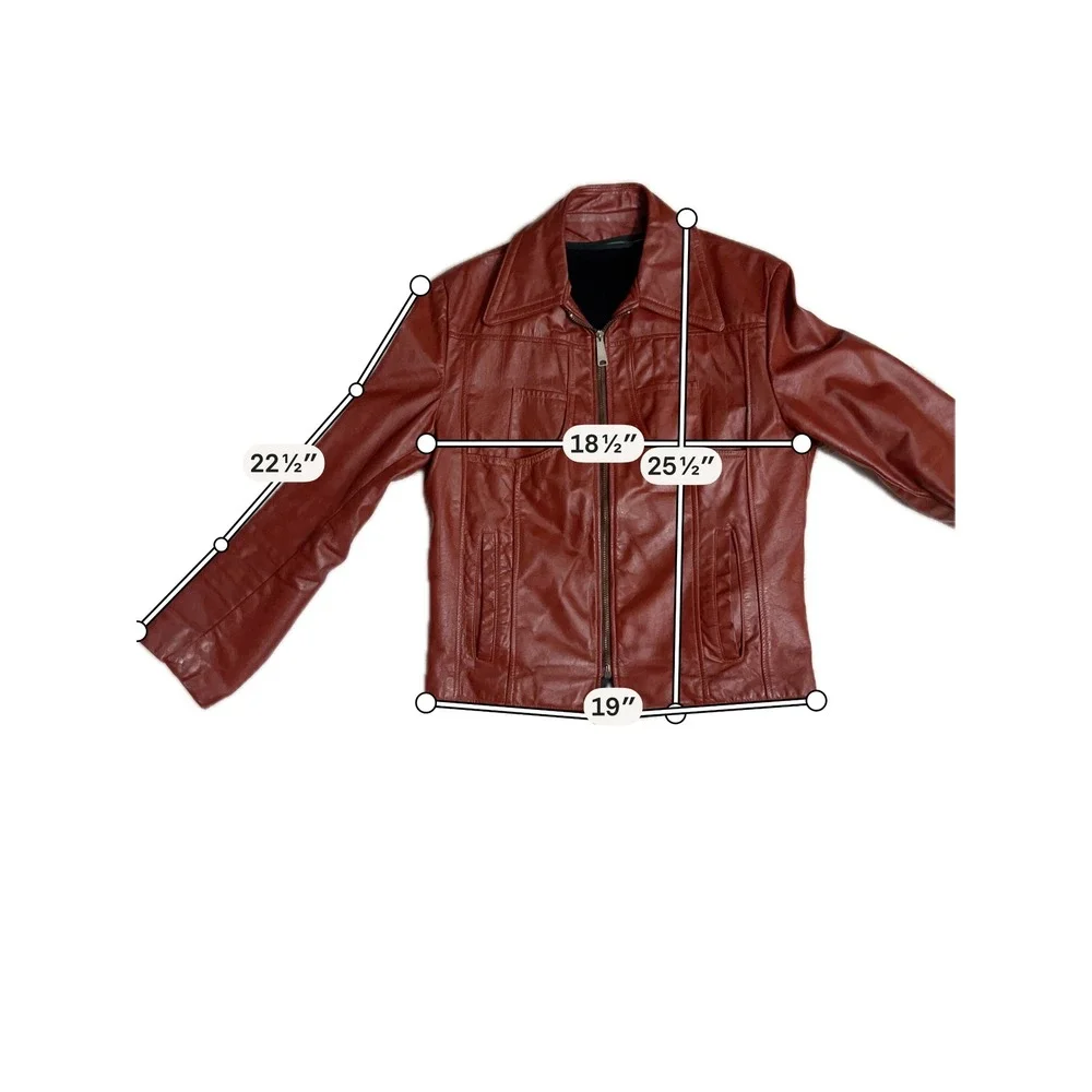 Vintage 70s Red Leather Jacket Men's Fight Club Tyler Durden Style Lined M